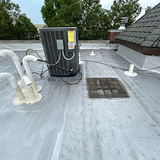 Damaged-Commercial-Flat-Roof-Membrane-Caused-by-Sunken-HVAC-Unit-Causes-Risks-and-Repair-Solutions 2